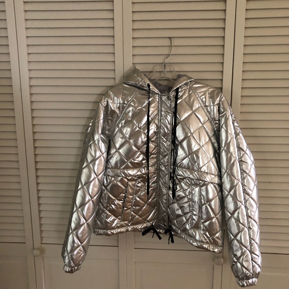 Metallic silver jacket